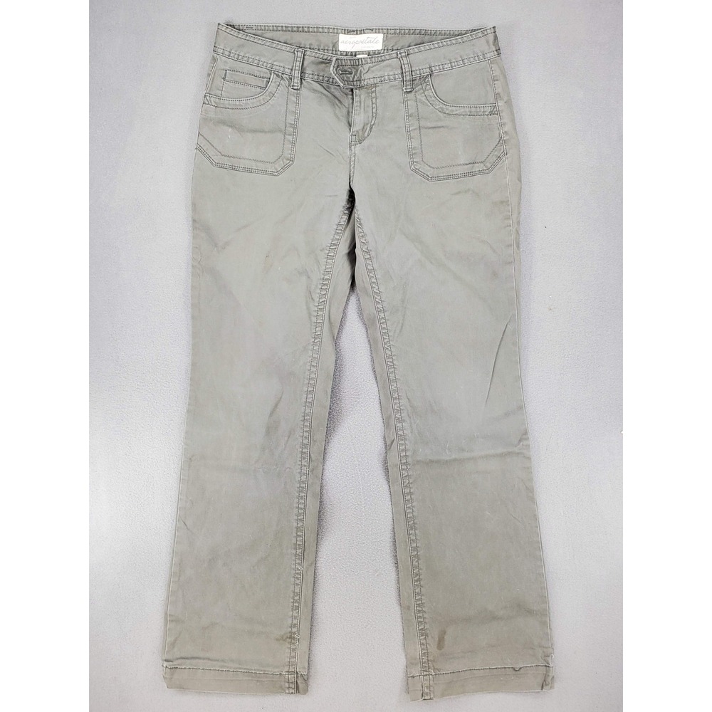 Aeropostale Cargo Pants Women 9/10 Olive Green‎ Straight Leg Low Rise Utility